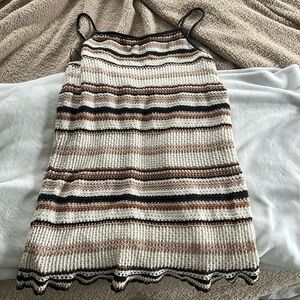 American Eagle Striped Crochet Dress